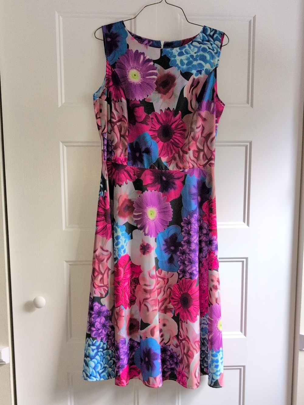 Floral Sleeveless A-Line Modest Dress